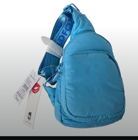 Wildfox 💋 Parachute Crossbody Sling Bag (Aqua 🩵) - Picture 2 of 10